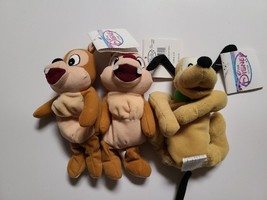 Disney Store Bean Bag Pluto, Chip And Dale Plush Toys NOS NWT Vintage - £10.59 GBP
