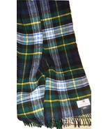 Royal Legacy Scotland 100% Lambswool Navy Green White Yellow Fringed Sca... - £15.54 GBP