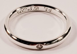 Tiffany & Co Elsa Peretti Sterling Silver Stacking Ring Diamond Size 9 - $297.00