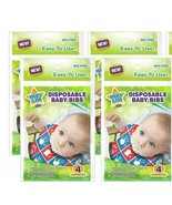 Mighty Clean Baby Disposable Baby Bibs 16 Count 4 Bibs per Package - £11.66 GBP