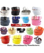 New 3Rows Metal Pyramid Studded Leather Belt Unisex Men Women Punk Rock ... - $7.95+