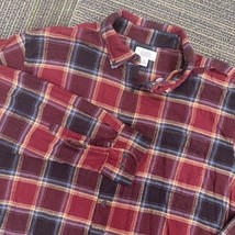 Croft &amp; Barrow Mens XL Flannel Plaid Button Down Long Sleeve Shirt Burgu... - $541.11 MXN