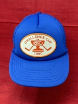 1990 CIL Hockey Challenge Cup Snapback Hat Blue Patch Cap Mesh Trucker - £61.19 GBP