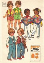Vtg 1974 Toddlers Super Jiffy Pants Reversible Vest Poncho Sew Pattern S... - £10.29 GBP