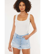 Kancan Distressed Button Fly Denim Shorts - €40,68 EUR