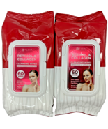 2x 60pc Clear Beauty Retinol &amp; Collagen Makeup Removing Cleansing Wipes ... - $472.50 MXN