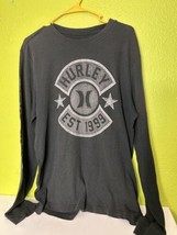Hurley Thermal Long Sleeve Premium Fit Black Large Big Logo Spellout - $24.43
