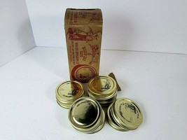 Vintage Lot 12 Anchor Hocking Mason Jar Canning Caps Lids  w/ Original Box - £13.44 GBP