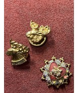 3 Loyal Order Of Moose Lodge L.O.O.M Sponsor Heart Pin Badge Charm - $42.04 CAD