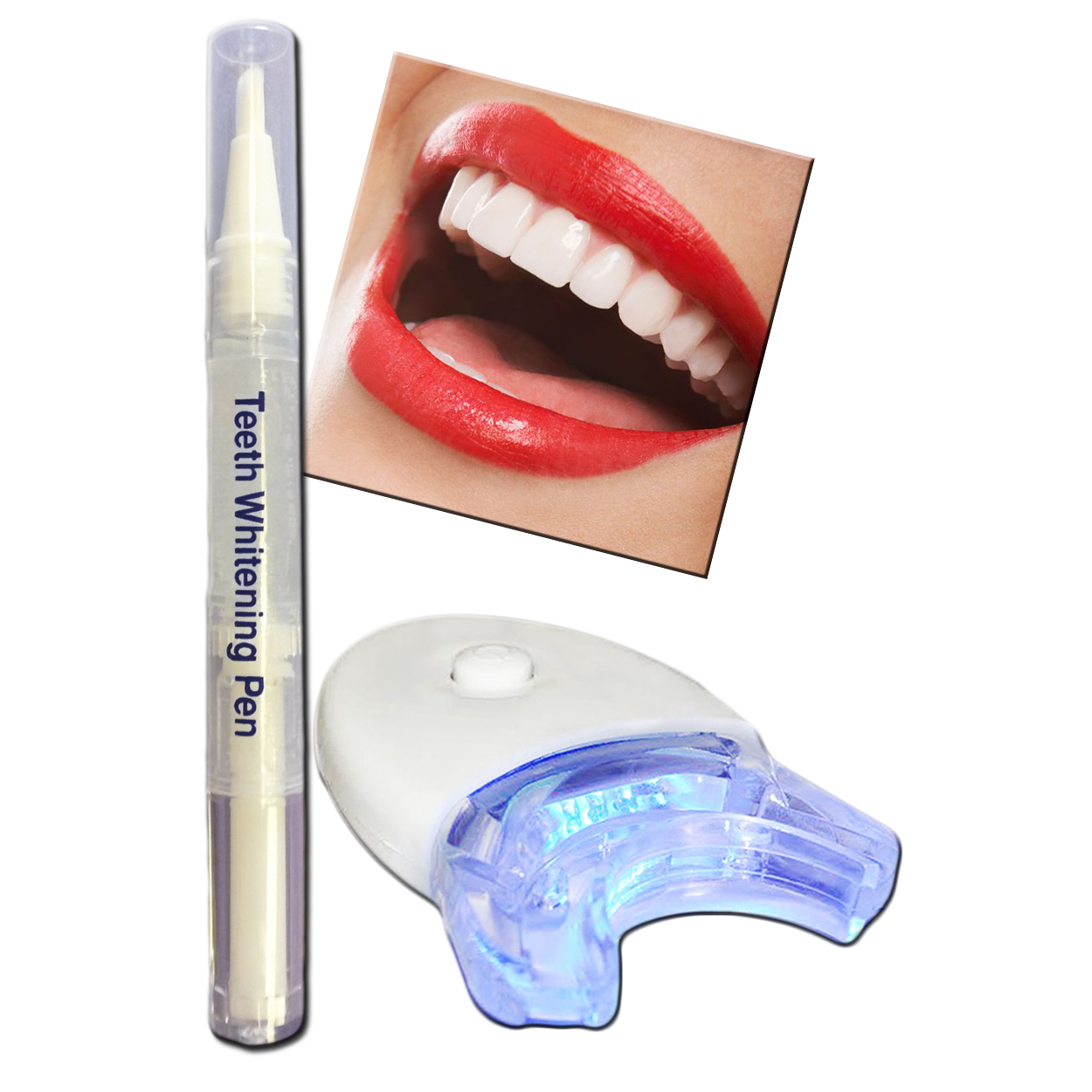 Professional Teeth Whitening Bleaching Dental Gel Kit Tooth Whitener Pen+ Light - $10.95