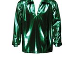 Men&#39;s Disco Shirt Theatrical Quality, Green, Large - $69.99+