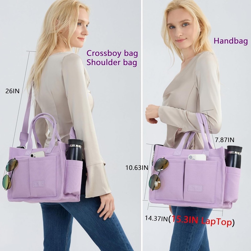 Waterproof Canvas Tote Bag with Adjustable Straps - Stylish for Everyday Use Item image 5