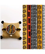 Painted bracelet inspired by AFRICAN Art. Tribal Afrocentric Wearable br... - £30.77 GBP