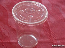 100 Sets Dart 16oz Clear Plastic Cups Cold Drinks &amp;100 Slotted Straw Lid... - $55.95