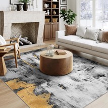 5 By 7 Area Rugs: Ultra-Thin Large Area Rugs For Home Decor, Gray Modern Area - $77.96