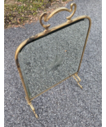 Antique Art Nouveau Brass Bevel Edge Mirror Fire Screen Starburst Sun - £179.74 GBP