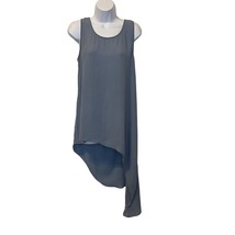 Soft Surroundings EUC Blue Flowy Asymmetric Sleeveless Tunic Top Shirt Blouse Sm - £16.82 GBP
