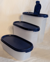 Set of 3 - Tupperware Modular Mate Containers #1, 2 &amp;3 with Blue Lid, 1 Flip Top - £16.21 GBP