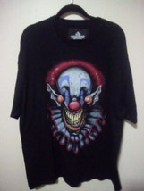 Vintage Men Size 2XL Black Scary Clown Cotton T-shirt - £48.58 GBP