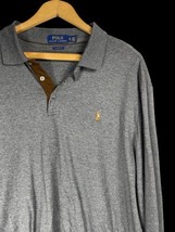 Ralph Lauren Polo Shirt Size XL Mens Long Sleeve Gray Knit Classic Fit B... - $31.54