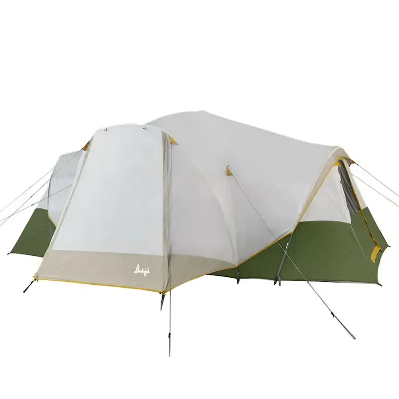 Riverbend 10-Person, 3-Room, Hybrid Dome Tent, Off-White / Green, with Full Fly, - £100.65 GBP