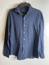 TAYLORBYRD Jersey Collection Blue Mens Button Down Long Sleeve Shirt Size Large - £23.46 GBP