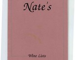 Nate&#39;s Wine List &amp; Specialty Drinks Menu Knoxville Tennessee  - £11.73 GBP