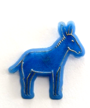 VTG Blue Donkey Mule Plastic Pin Democrat Party Animal Knobby Krafters Attleboro - £10.46 GBP