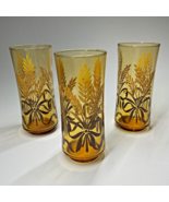 Vintage Libbey Glasses Amber Golden Wheat Ribbon - Set Of 3 Replacements - $16.99