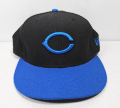 MLB Cincinnati Reds Baseball Hat Cap Blue Black New Era 59Fifty Fitted 7-1/8 - £14.34 GBP