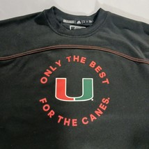 Addidas University Miami Hurricanes Men's Black & Green Pullover Sweater Size M image 5