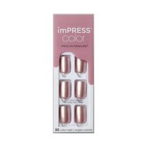 KISS imPRESS No Glue Mani Press On Nails, Color, &#39;Peanut Pink&#39;, Pink, Short Size - $7.83