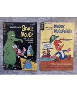 VINTAGE LOT of 2 Gold Key Comic Books [1963-1965] Space Mouse, Woody Woo... - $201.24 MXN