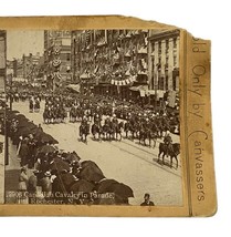 Antique Stereoscope Card Canadian Cavalry Parade Photograph Photo - £11.00 GBP