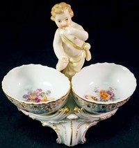 Lovely Double Porcelain dish with Putto Child Figurine Marked KPM Mid 1800&#39;s - £239.09 GBP