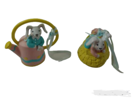 Avon Gift Collection 2 Busy Bunny Easter Ornaments Basket Watering Can V... - £4.74 GBP