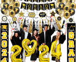 Black and Gold 2024 Graduation Party Decorations - Graduation Decoration... - $29.77