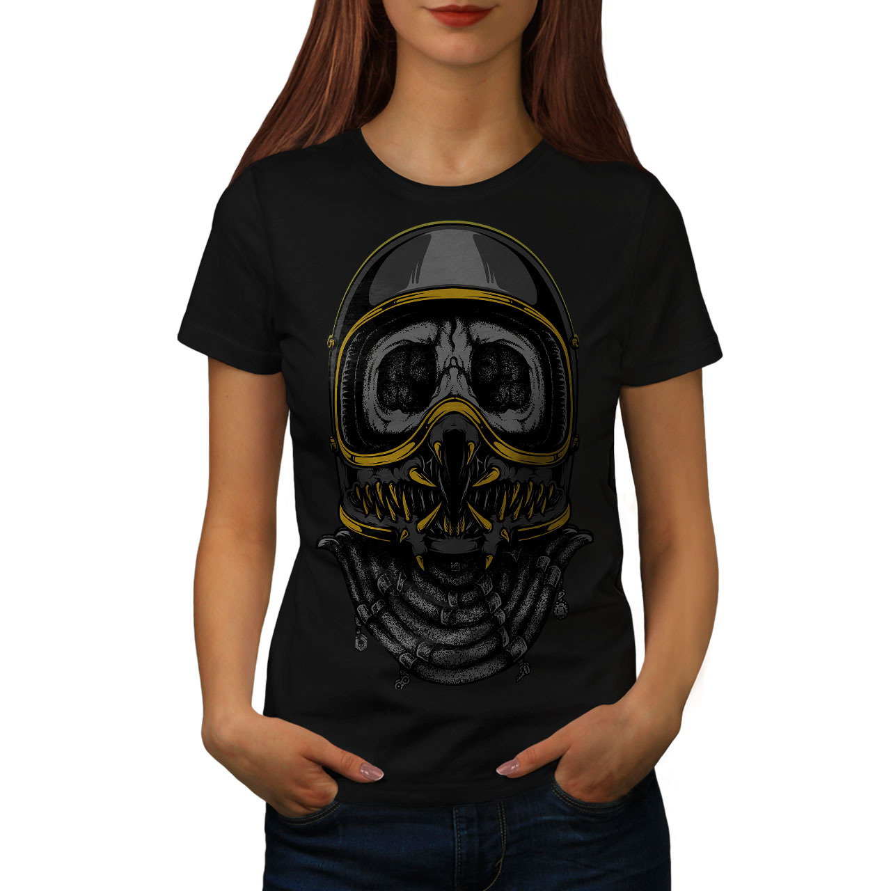 Scary Head Evil Horror Shirt  Women T-shirt - $12.99