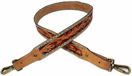 1 1/2&quot; Wide Western Handcrafted Floral Tooled Turquoise Laced Full-Grain - €33,74 EUR