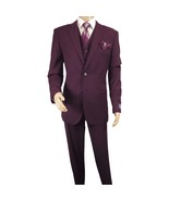 Men BERRAGAMO 3pc Suit Vested Plain front Pants Side Vents Formal A6732 ... - $149.99