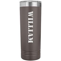 William - 22oz Insulated Skinny Tumbler Personalized Name - Pewter - £26.37 GBP