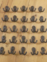 25 Small Coat Hooks Mug Hat Rack Wall Mounted Cast Iron Rustic Entryway ... - $683.74 MXN