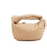 Tan 10 x 7 Inch Vegan Leather Womens Woven Knotted Clutch Purse Handbag - €54,64 EUR