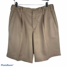 Nike Golf Size 34 Shorts Fit Dry Pleated Front Embroidered Logo Tan Khak... - $12.19