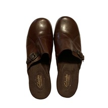 Clarks Leather Mules (9M) Womens Brown Shoes Slip On Clogs Bendables ~Comfort - $29.70