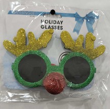 Merangue Holiday Glasses Green  Color Frame With Red Nose - £10.27 GBP