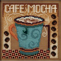 DIY Mill Hill Cafe Mocha Coffee Mug Cup Button Bead Cross Stitch Picture Kit - £16.79 GBP