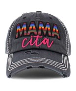 Distressed Embroidered Serape Mamacita Baseball Cap Hat - £19.44 GBP
