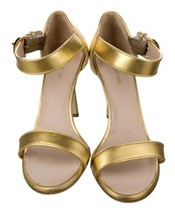 Sergio Rossi Gold Leather Sandals Sz 38.5  Gold  - £62.51 GBP