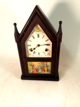 Antique William gilbert Steeple Clock, Runs but Dies, Key and Pendulum - £69.90 GBP